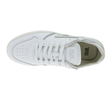 HUB Smash L31 Women's White/Silver Genuine Leather Terry-Lined Sneakers Comfortable Shoes