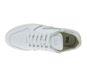HUB Smash L31 Women's White/Silver Genuine Leather Terry-Lined Sneakers Comfortable Shoes. - Gomix Brands Outlet