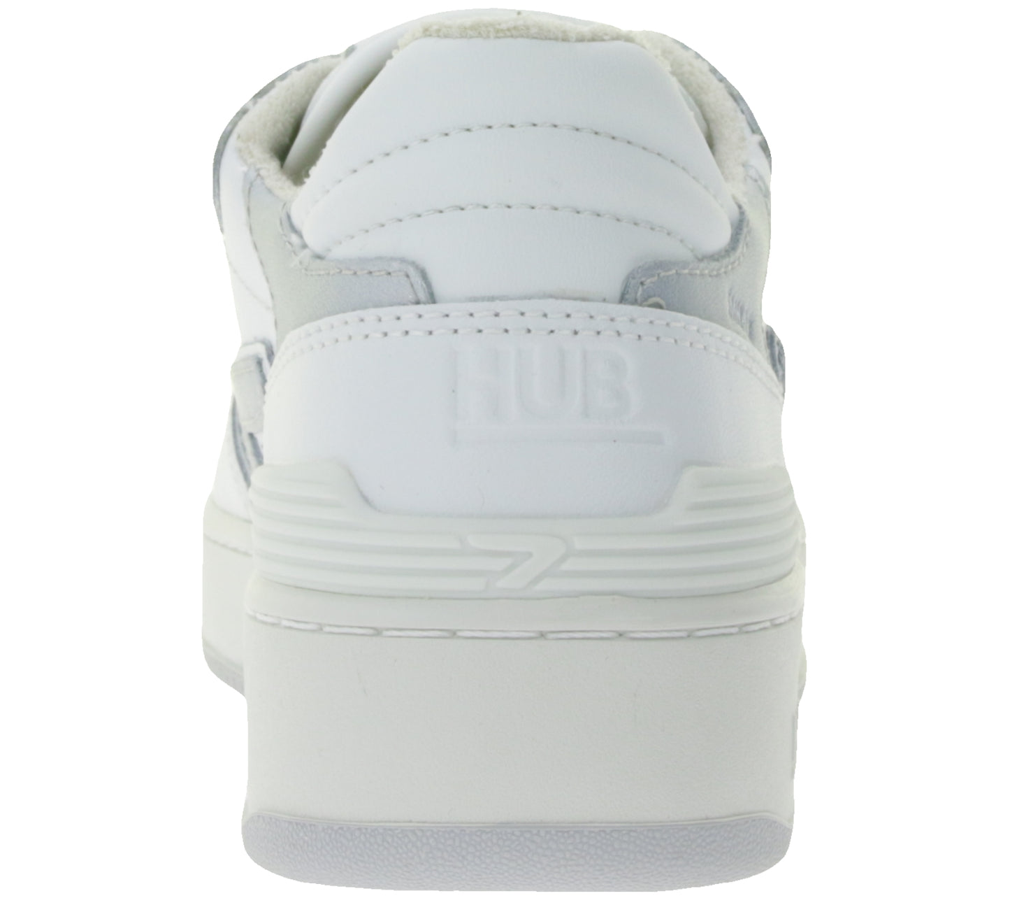 HUB Smash L31 Women's White/Silver Genuine Leather Terry-Lined Sneakers Comfortable Shoes