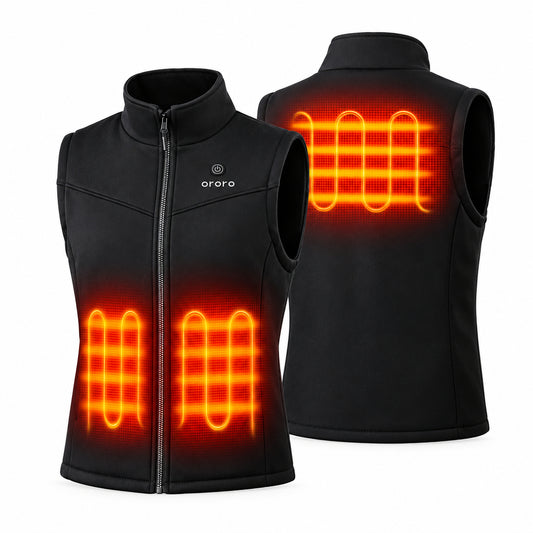 Women's Ultra‑Warm Heated Fleece Vest with 3‑4 Heating Zones - Gomix Brands Outlet