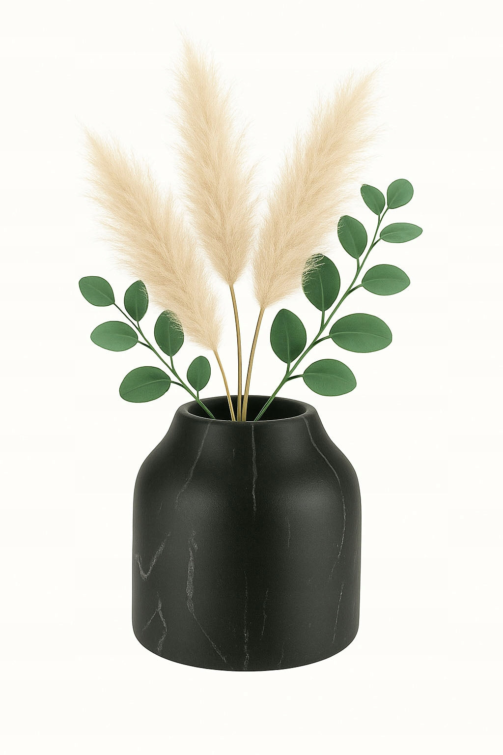 Livarno Home Black Marble Effect Decorative Vase 11 x 12 cm