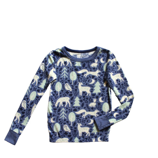 Blue pajama top for girl size T8 recycled