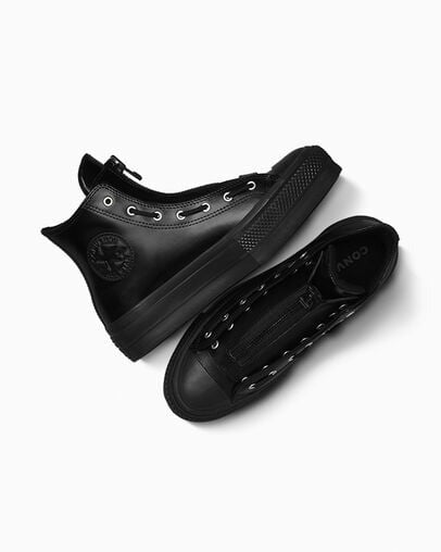 Women's Chic Leather Platform High-Top Sneakers with OrthoLite Cushioning