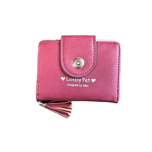 Burgundy Lovely Pet Compact Mini Wallet - Gomix Brands Outlet