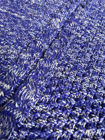Handmade Crochet Purple Scarf - Throw Blanket