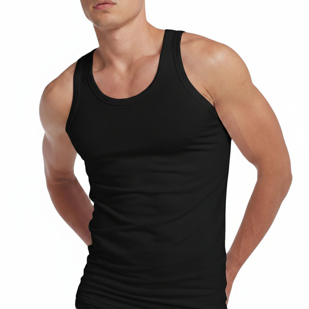Livergy Men's Black Cotton Underwear Tee