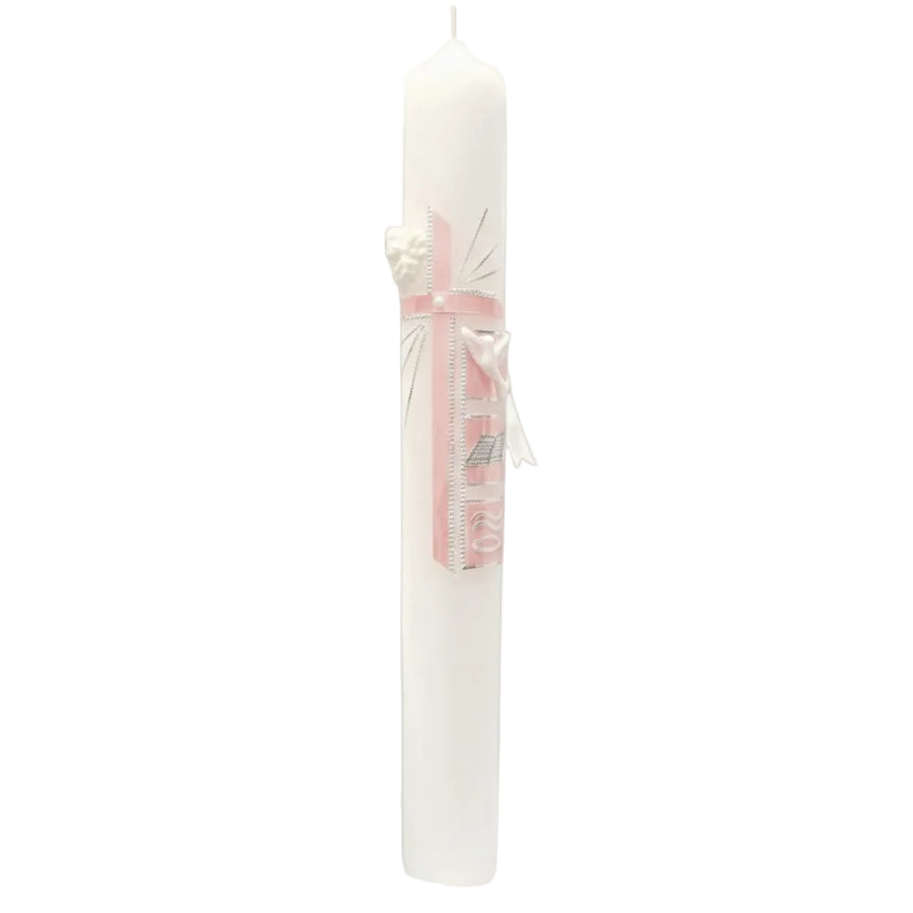 kerzenzauber-lusine Christening & Communion Candle for Children,Pink