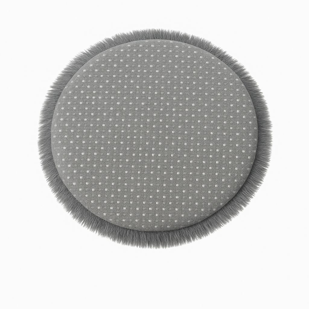 CB Home Style Faux Fur Rug - Anthracite Round Seat Cushion Set of 3