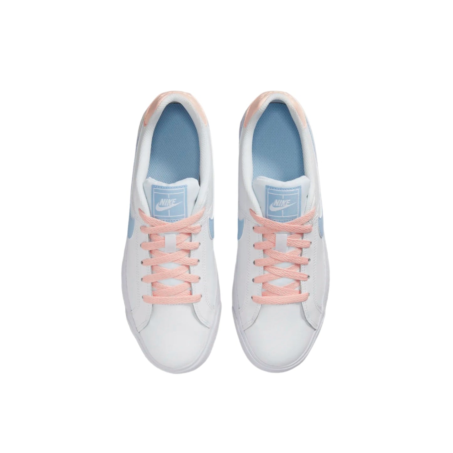 Nike Women's Court Royale AC Sneakers: White, Psychic Blue, Classic Tennis Style