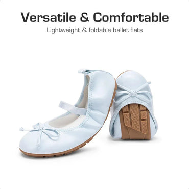 Girls' Lightweight Ultra-Comfort Ballet Flats - Versatile, Flexible, & Portable Shoes. - Gomix Brands Outlet