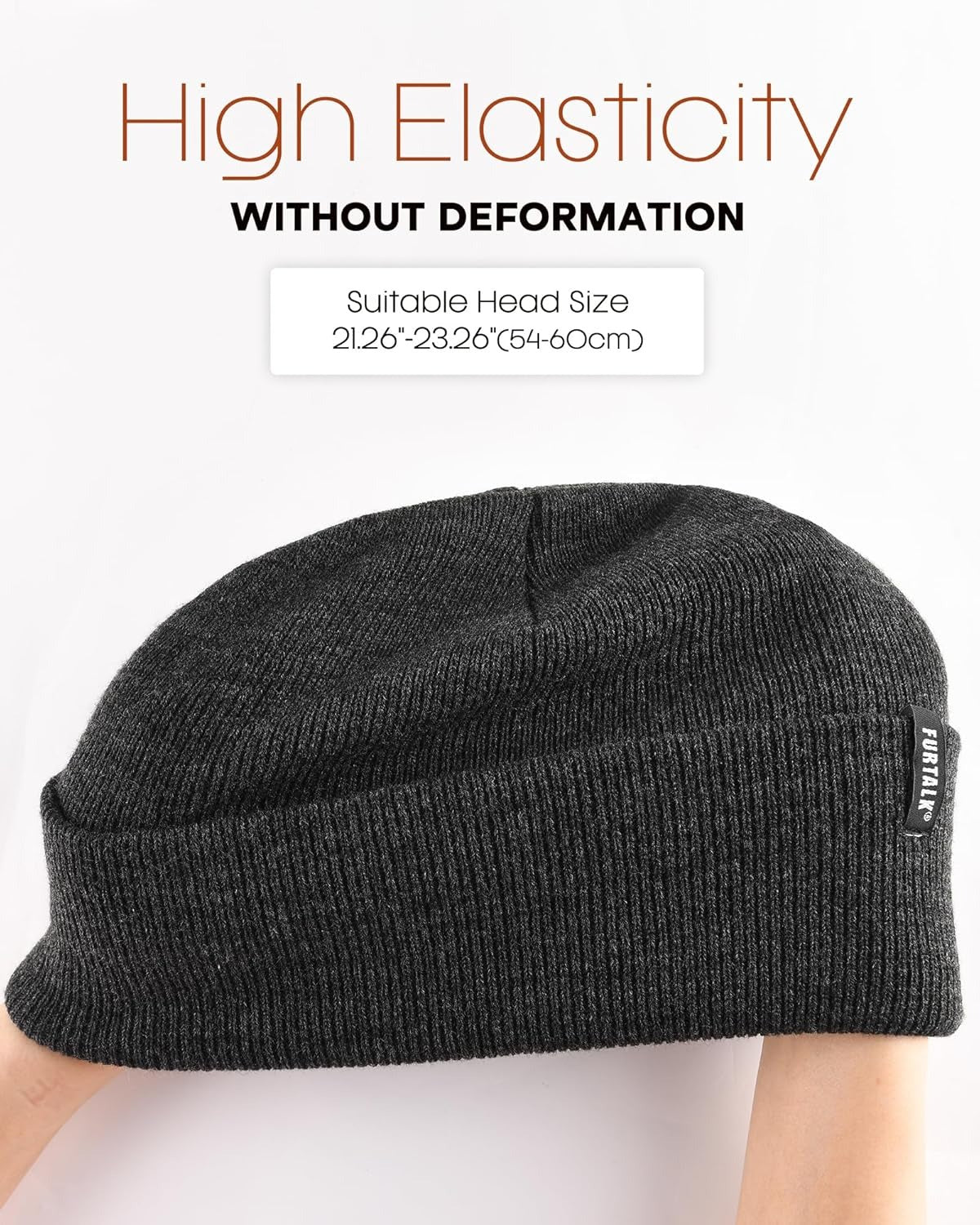 FURTALK Soft Warm Unisex Cuffed Beanie Knitted Skull Cap for Men Women
