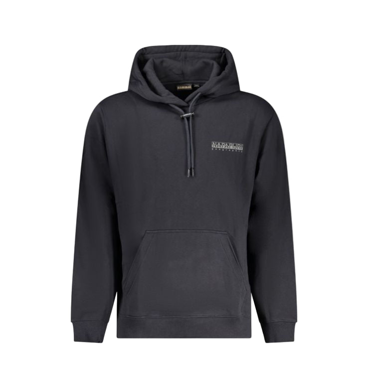 Black hoodie with brand logo on a shopping website page