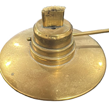 Antique Brass Oil Lamp with Cotton Wick – Handcrafted Vintage Decor