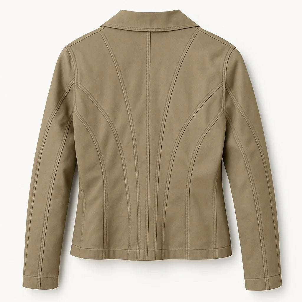 OUI Women's Olive Denim Cropped Jacket - Gomix Brands Outlet