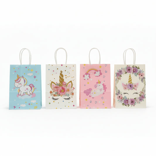 USGohin Unicorn Kraft Paper Gift Bags - 12 Pack, 15x21x8 cm