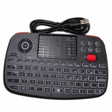 Rii i4 Dual Mode Wireless Multimedia Keyboard with Touchpad (German Version)