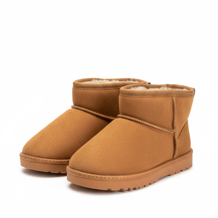 Younger Girls Tan Faux Fur Lined Cosy Boots