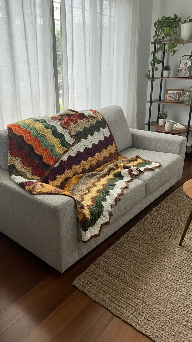 Handmade Multicolor Crochet Scarf - Decorative Throw - Gomix Brands Outlet