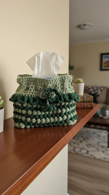 Handmade Crochet Mint Green Tissue Box Cover - Gomix Brands Outlet