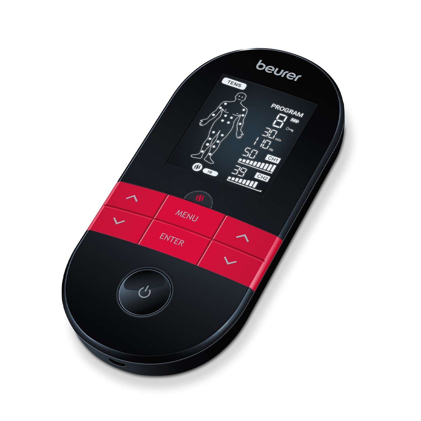 Beurer Digital TENS/EMS Device with Heat for Pain Relief & Muscle Stimulation