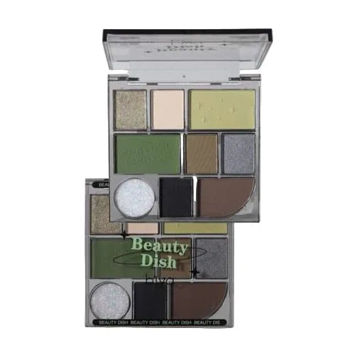 Biya Playful 9-Color Eyeshadow Palette: Bramble Green Matte Shimmer Glitter - Gomix Brands Outlet