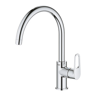 GROHE Start Flow Single-Lever Kitchen Sink Mixer, High Swivel Spout, Chrome Finish