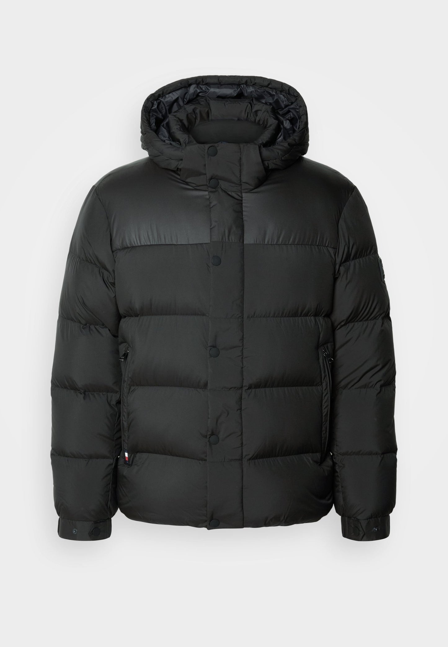 Tommy Hilfiger Men's Black Hooded Puffer Down Jacket Warm Water-Repellent Wind-Resistant