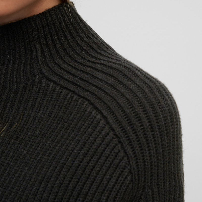 Marc O'Polo DENIM Women's Black Ribbed Turtleneck Sweater Warm Knitwear