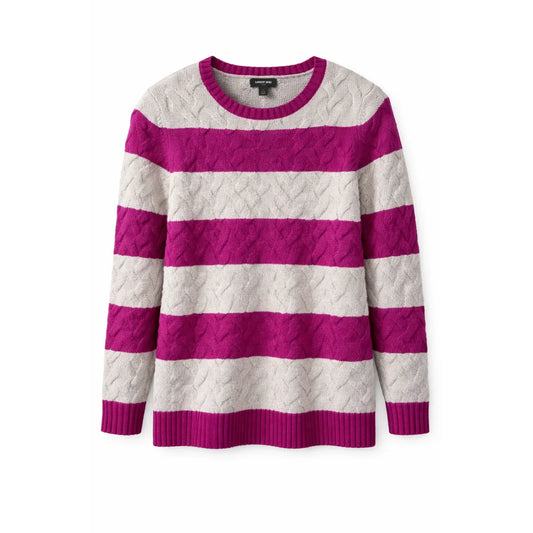 Lands' End Women's L Drifter Crewneck Cable Knit Sweater - Gomix Brands Outlet