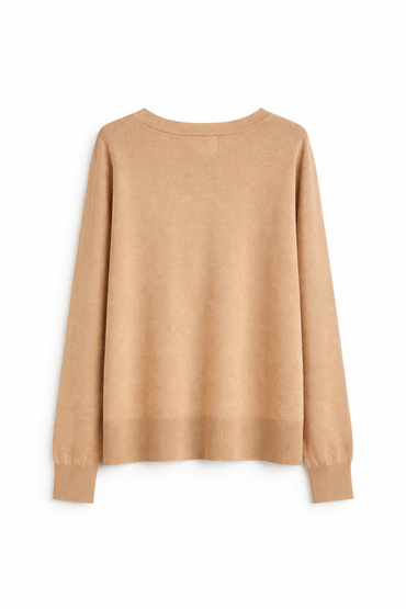 St. John's Bay Women's Brown Cotton Knit Casual Sweater