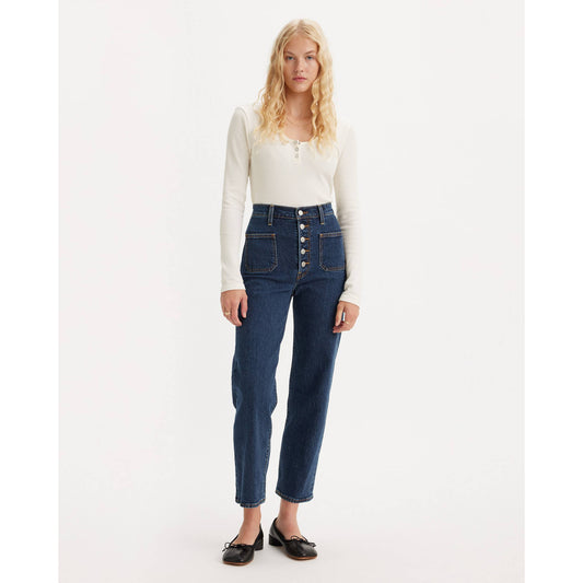 Levi's Ribcage Straight Patch Pocket Blue Denim Jeans