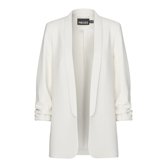 Pieces PCBOSELLA Elegant Women's Cloud Dancer White Tailored Blazer - Gomix Brands Outlet