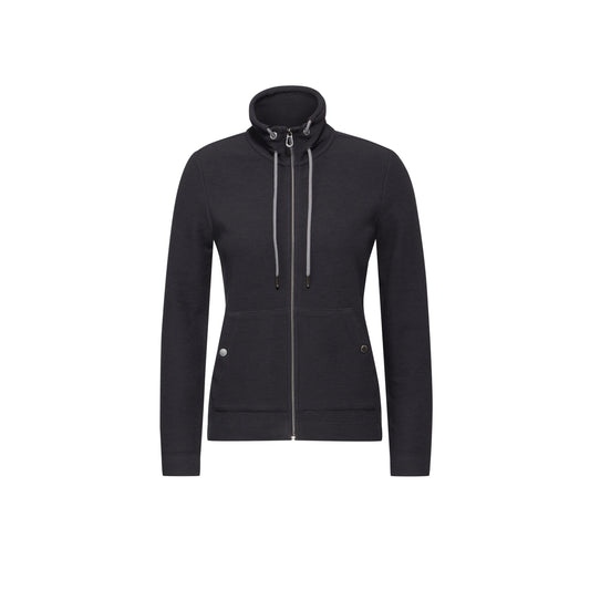 Cecil Women's Lightweight Grey Zip-Up Cardigan Hoodie - Soft Cotton Blend Knitwear