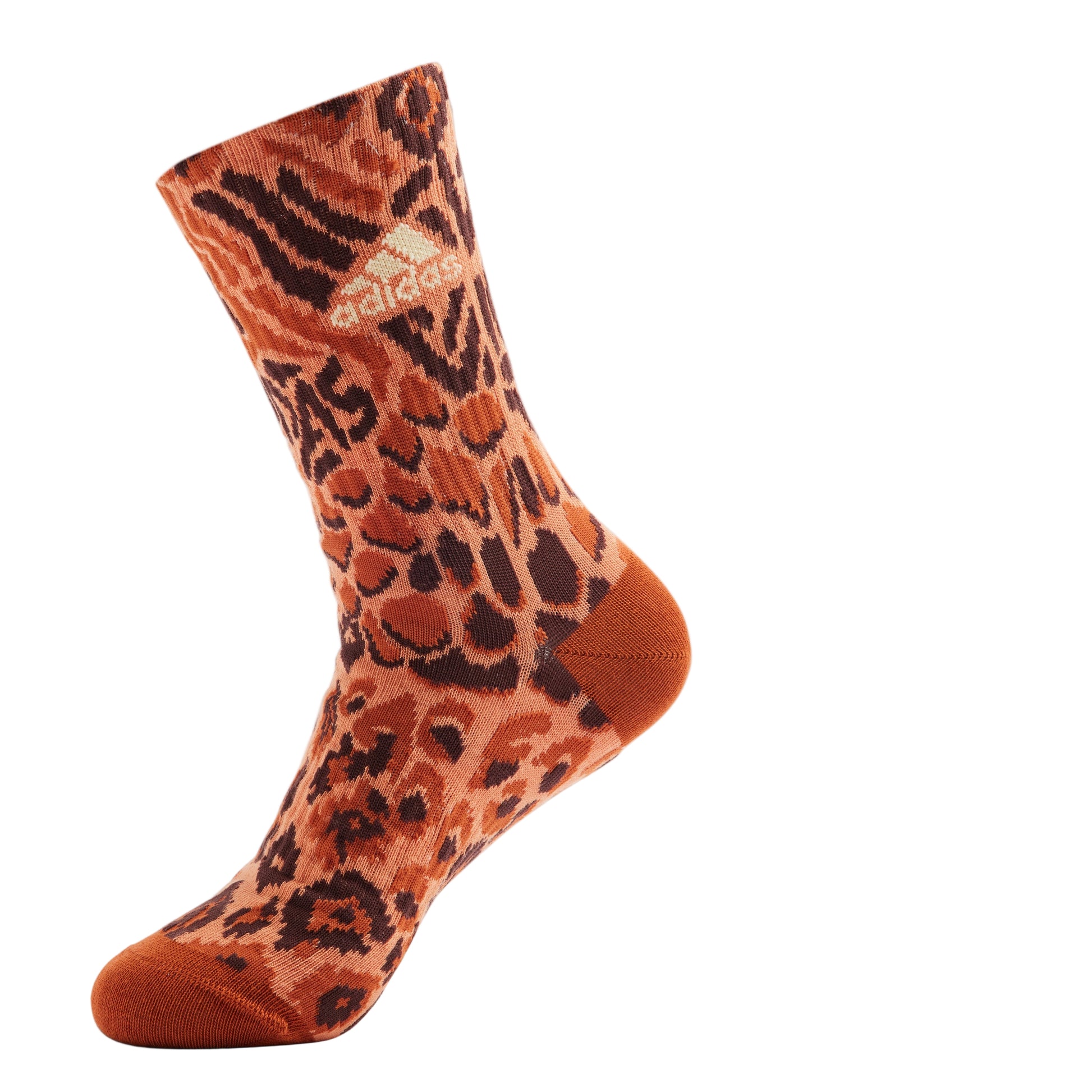 Adidas Brown Leopard Print Crew Socks 3-Pack - Comfortable, Stylish, Durable