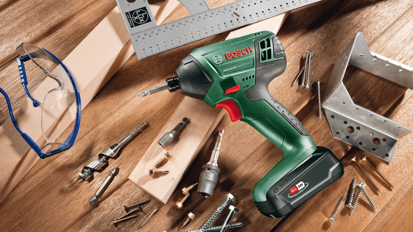 Bosch Advanced Impact Drive 18 Cordless with battery and charger for Screw driving, Drilling, Bolting - Gomix Brands Outlet