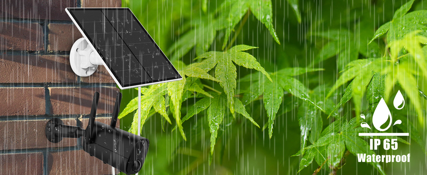 5W Solar Panel Charger for Outdoor Security Camera - Continuous Power & IP65 Waterproof
