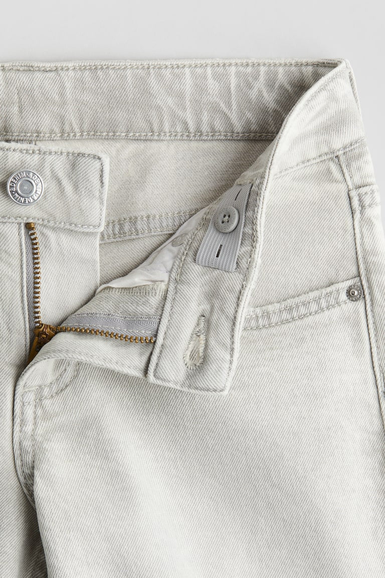 Kids Light Grey Wide Leg Low Waist Jeans with Stretch