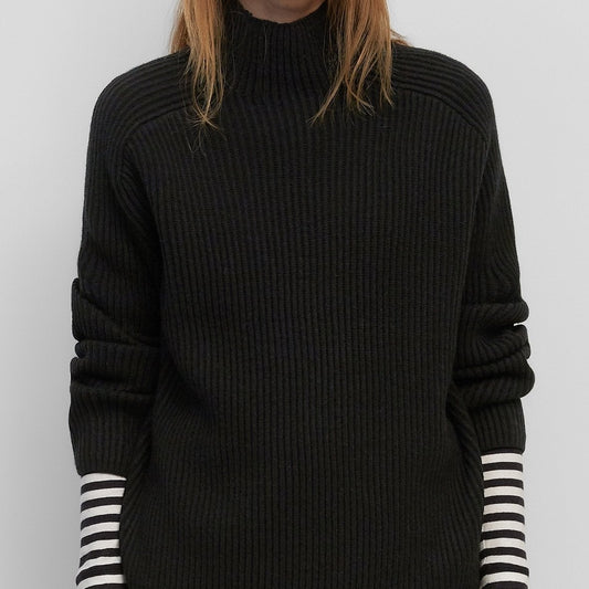 Marc O'Polo DENIM Women's Black Ribbed Turtleneck Sweater Warm Knitwear