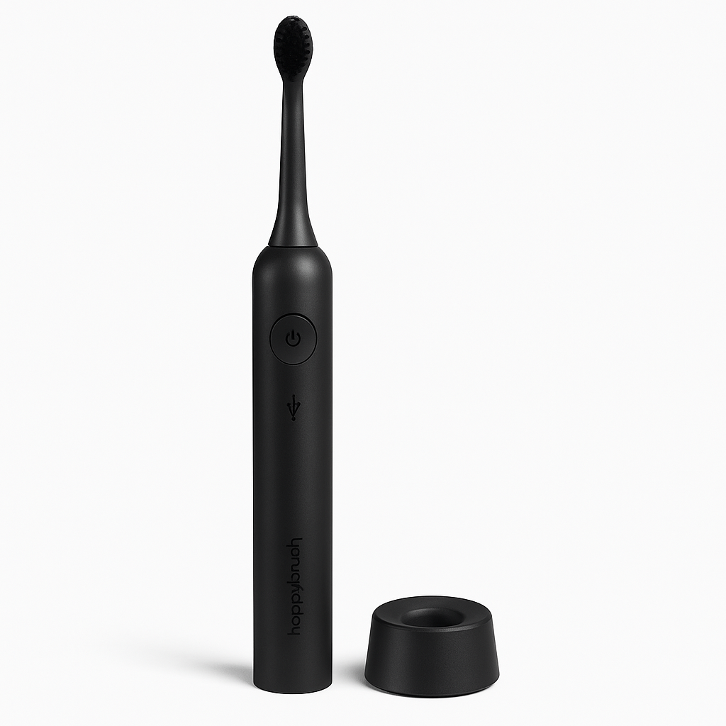 happybrush Eco R2 Black Electric Toothbrush with 3 Modes and 40k Vibrations