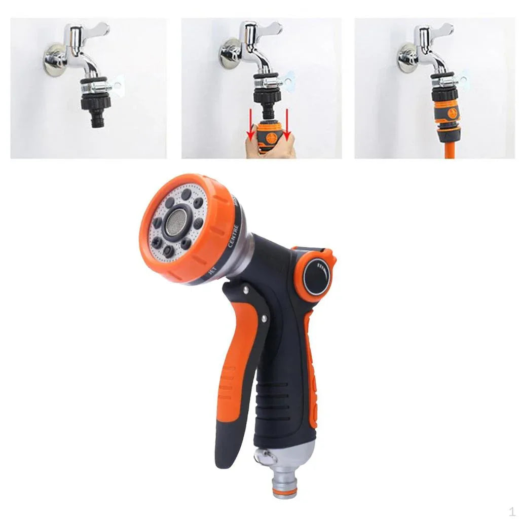Heavy Duty Garden Hose Nozzle with 8 Adjustable Watering Patterns - Gomix Brands Outlet
