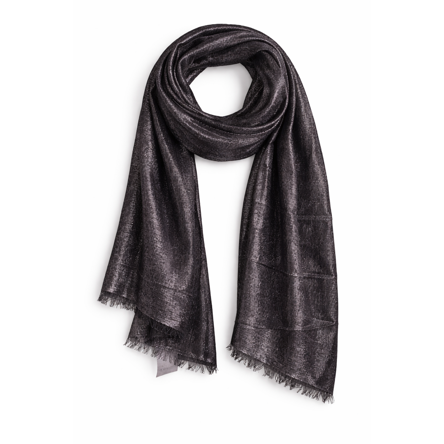 Liz Claiborne Black Metallic Scarf Shawl - One Size