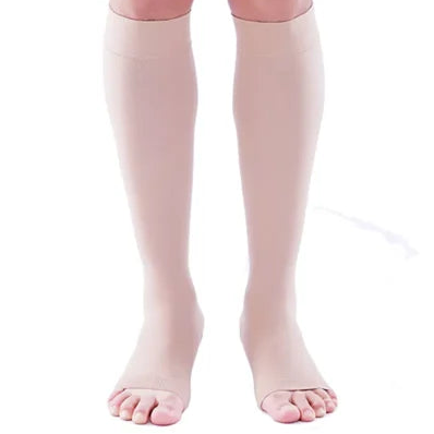 Varcoh 20-30 mmHg Men Knee High Open Toe Compression Socks
