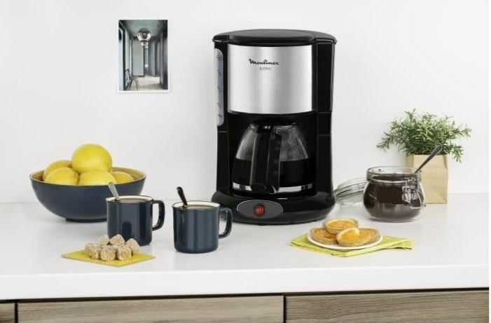 Moulinex Subito Classic Filter Coffee Maker 15‑Cup Black Stainless