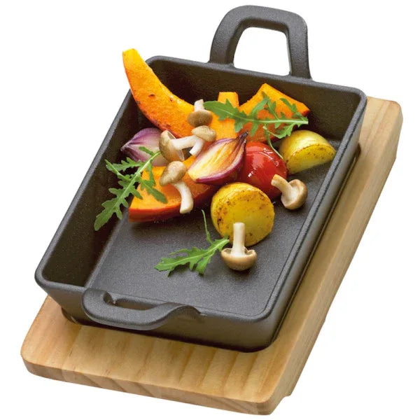 Küchenprofi Cast Iron BBQ Grilling Pan with Wood Serving Board - Gomix Brands Outlet