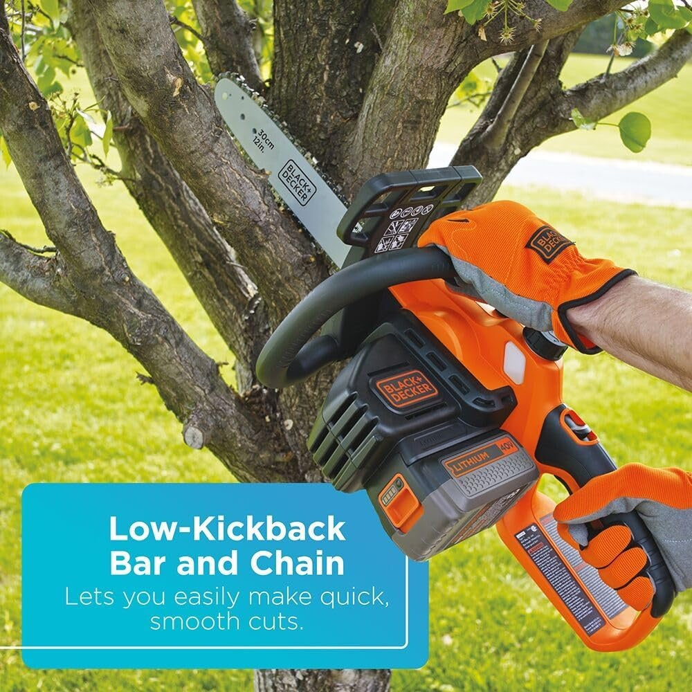 BLACK+DECKER 40V MAX 30 cm Cordless Chainsaw with Battery