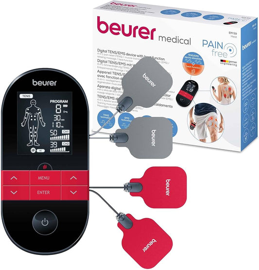 Beurer EM 59 Heat Digital TENS/EMS Device for Pain Relief & Muscle Stimulation
