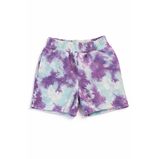 Art Class Girls Shorts - Blue Purple Tie Dye