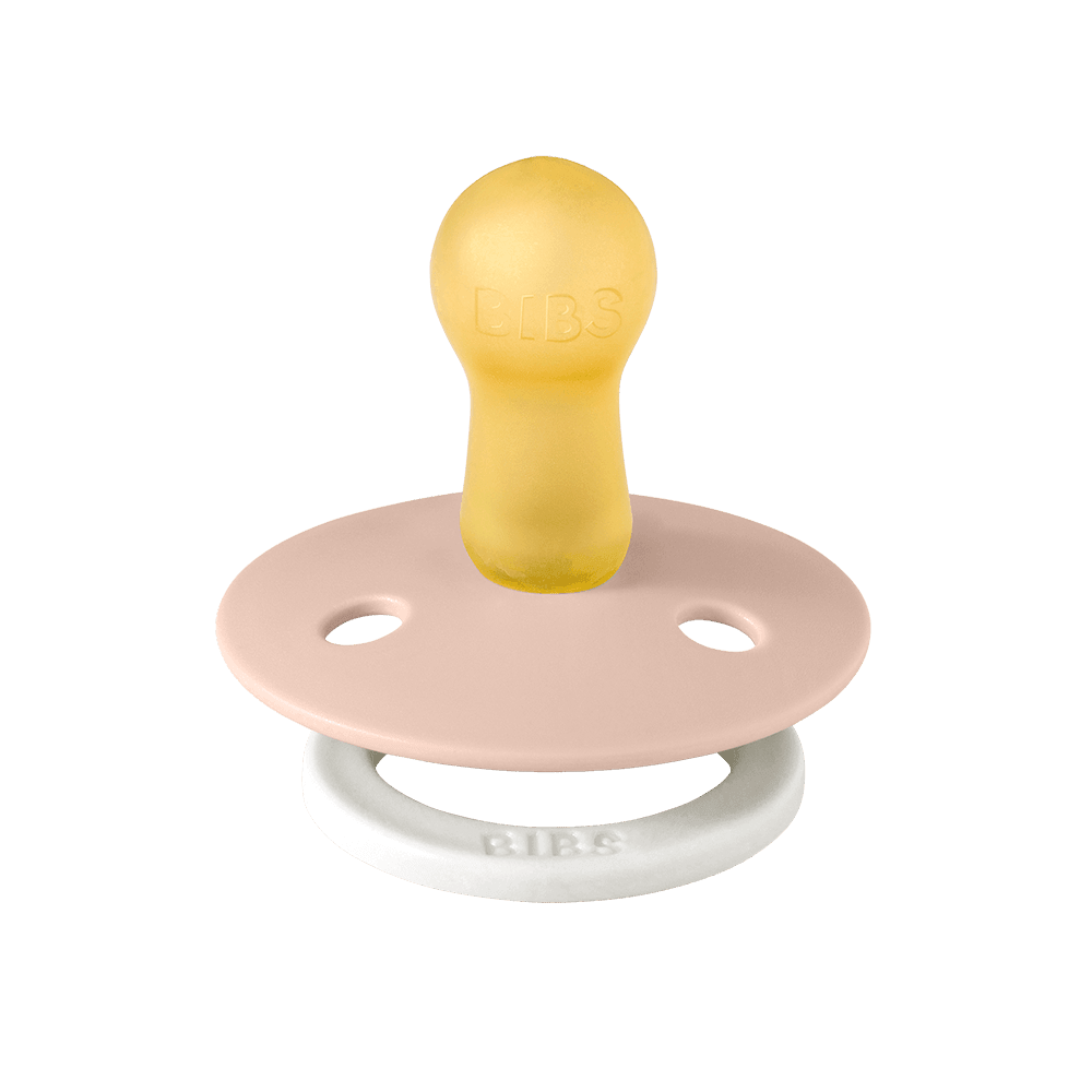 BIBS Colour Glow-in-the-Dark Pacifiers 2-Pack: Blush and Vanilla Soothers