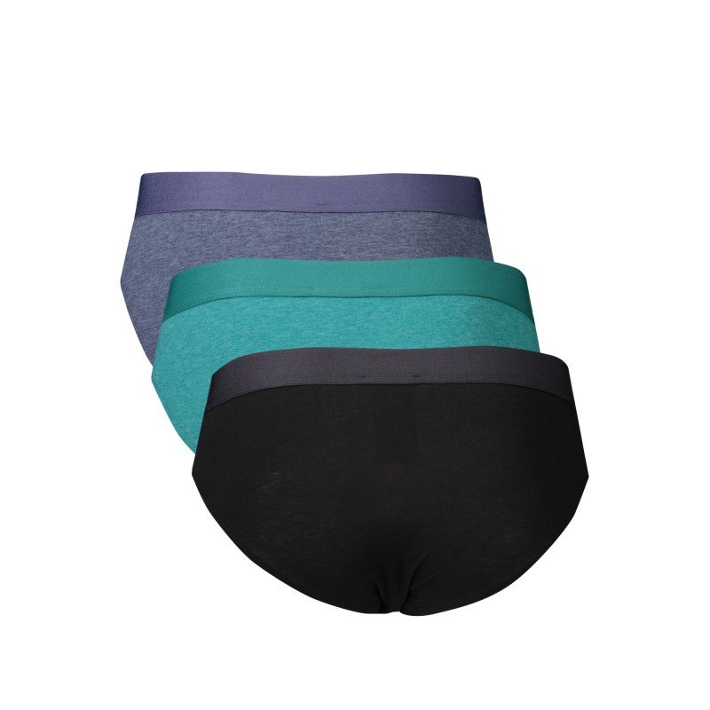 Bikkembergs Men's Tonal Tri-Pack Briefs: Green, Blue, Black, Flexible Logo Waistband