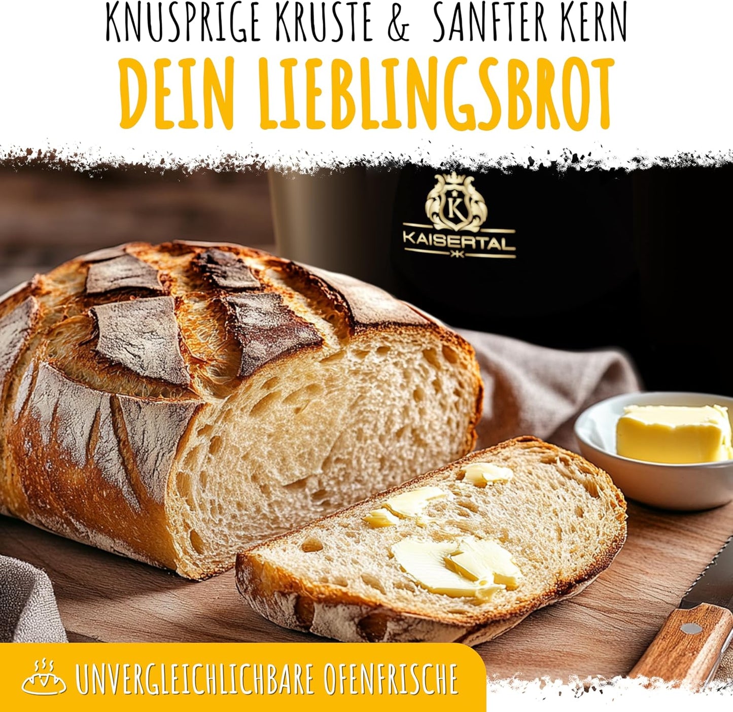 KAISERTAL Enameled Cast Iron Bread Baking Pot with Lid & Proofing Basket